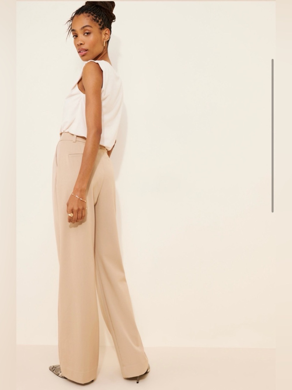 Favorite Daughter Wide-Leg Tan Trousers